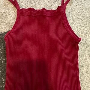 Maroon spaghetti strap crop top size extra small